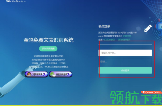 金鸣文表识别系统官方版