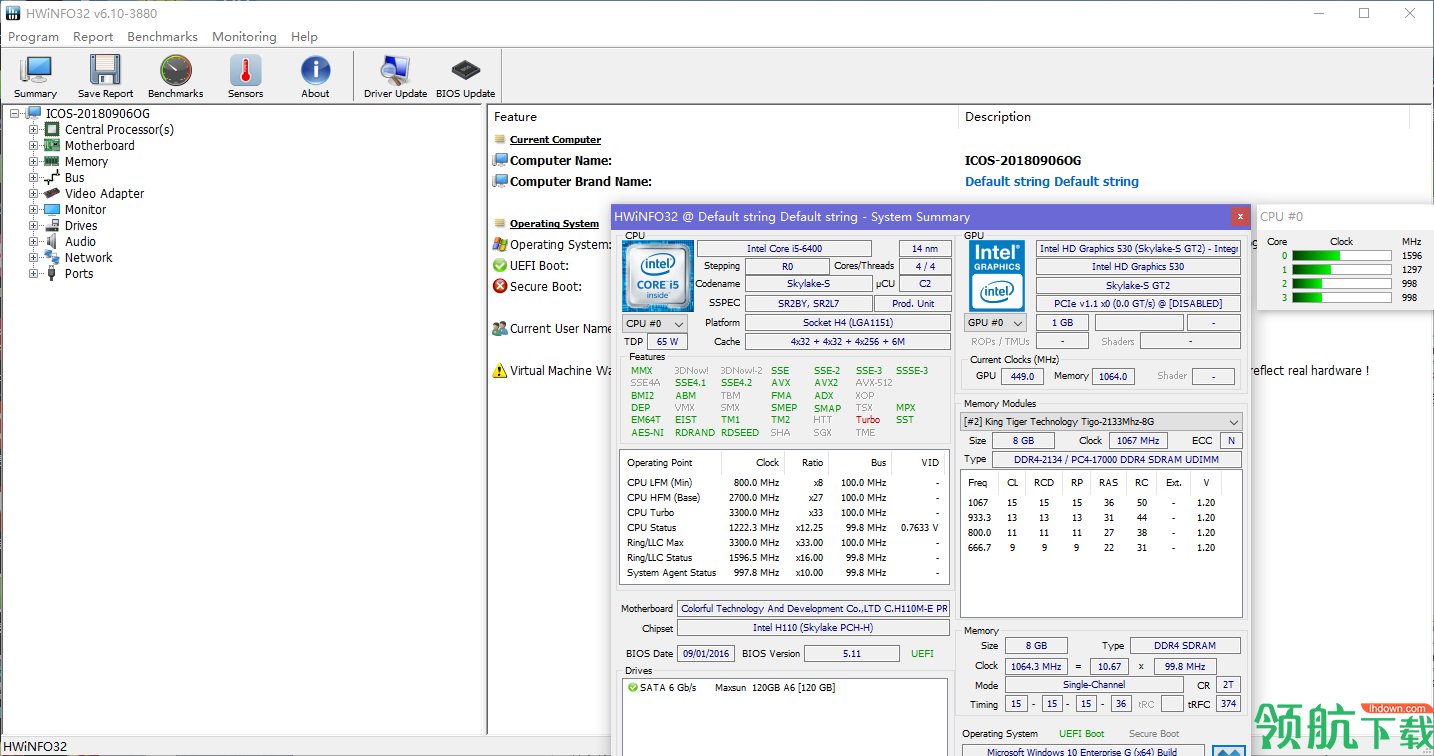 HWiNFO64系统信息检测工具绿色版