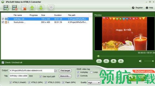 iPixSoft Video to HTML5 Converter破解版