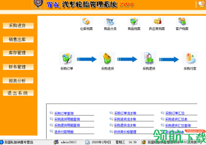百盛轮胎销售管理软件绿色版