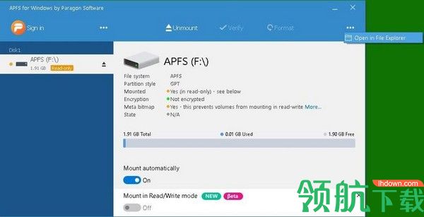APFSforWindows格式转换工具绿色版