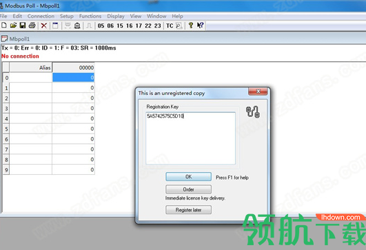 ModbusPoll模拟工具破解版