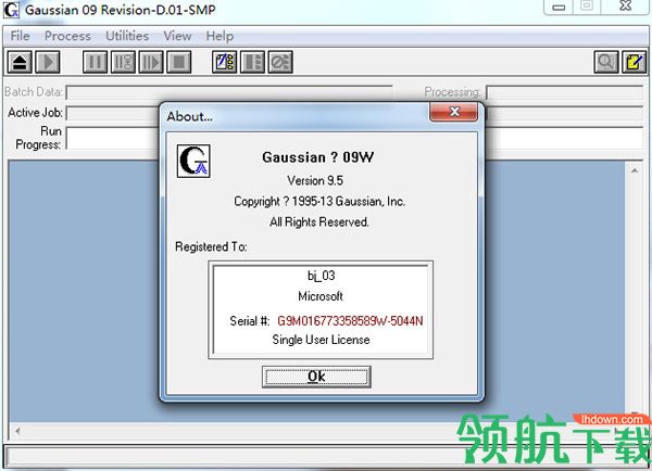 Gaussian09W汉化破解版(附注册机)