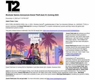 GTA6什么时候出 GTA6发布平台时间