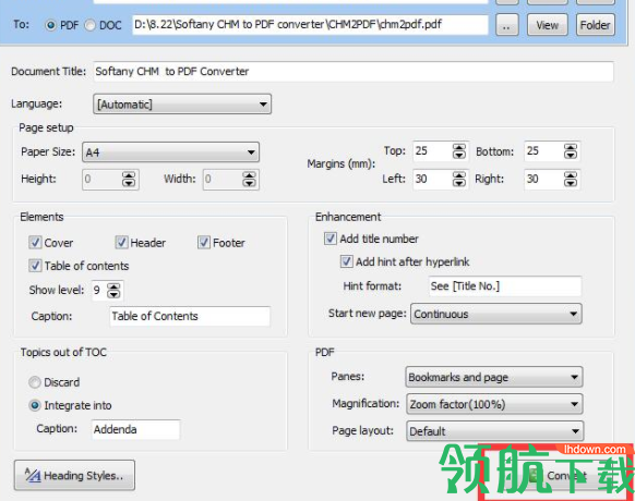 SoftanyCHMtoPDFConverter转换工具官方版