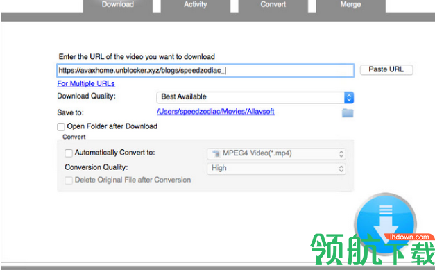 AllavsoftVideoDownloaderConverterformac视频下载破解版