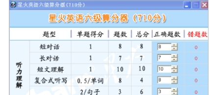 星火英语六级算分器免费绿色版