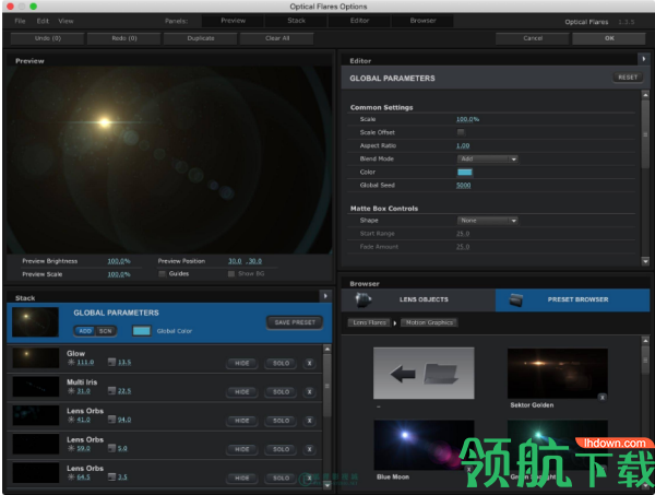 AE高级镜头光晕耀斑效果插件Optical Flares