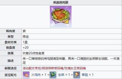 幻塔香蔬烤鸡腿食谱配方介绍 幻塔香蔬烤鸡腿怎么做