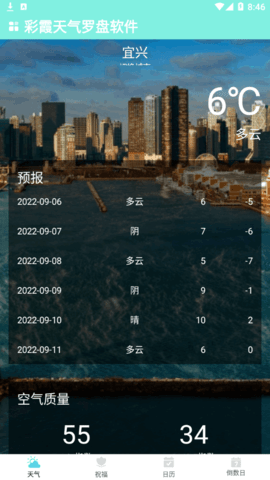 彩霞天气罗盘(7天查询)App