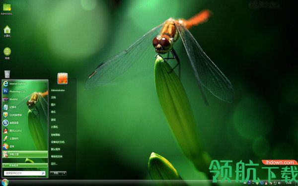 蜻蜓点绿Win7桌面主题