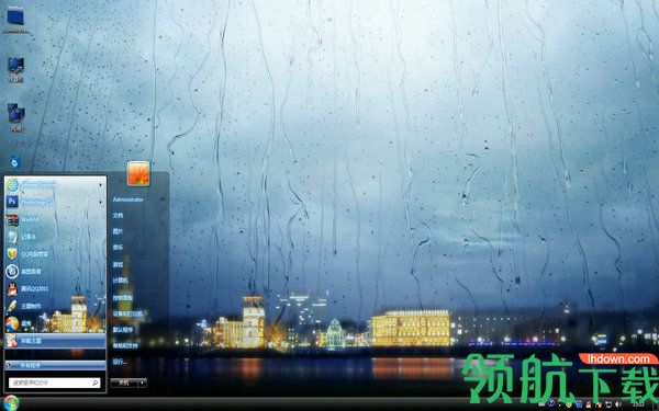 Win7窗外雨景桌面主题