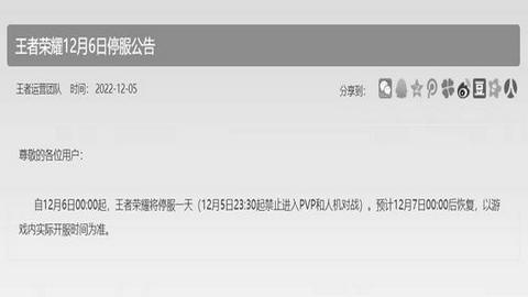 为什么今天所有游戏停服 12月6日为什么游戏停服一天？