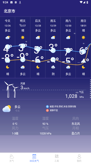 24小时天气预报