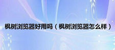 枫树浏览器怎么样?枫树浏览器如何使用